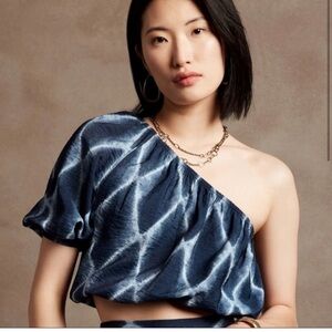 Banana Republic Women’s Tie Dye One Shoulder Crop Top Size L